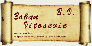 Boban Vitošević vizit kartica